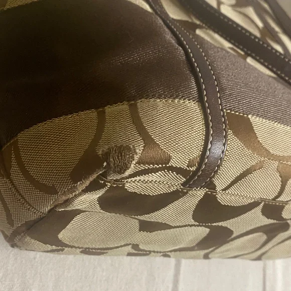 Coach Signature C Canvas Tote Bag, Brown, Brass Hardware - Picture 10 of 10